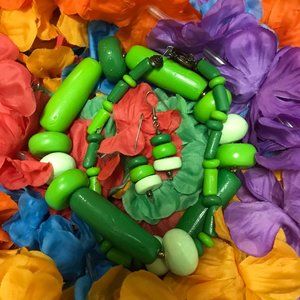 Earrings & Necklace Handmade Rare Unique Vintage Bohemian Two-Toned Set